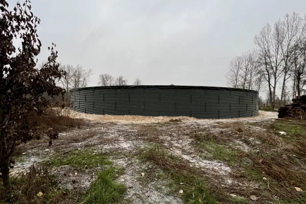 Typ zbiornika GNOJOWICA, pojemność: 2316 m3, woj. wielkopolskie. Przeznaczenie: gnojówka, gnojowica, poferment