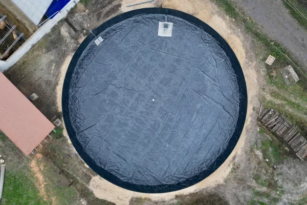 Typ zbiornika GNOJOWICA, pojemność: 2316 m3, woj. wielkopolskie. Przeznaczenie: gnojówka, gnojowica, poferment