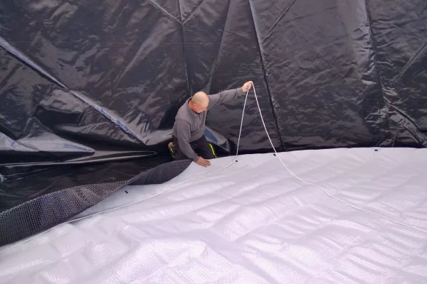 Typ zbiornika STANDARD, pojemność: 579 m3, woj. małopolskie. Przeznaczenie: woda deszczowa, gruntowa