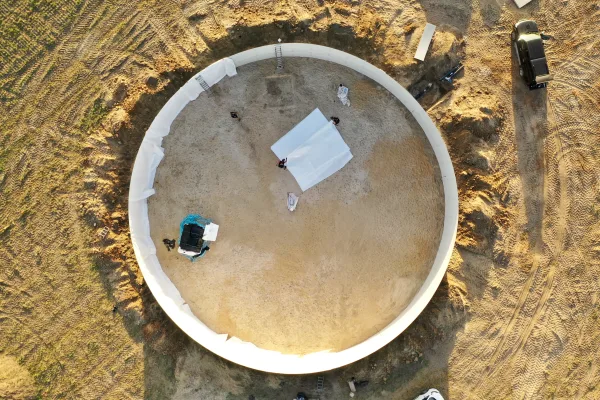 Typ zbiornika GNOJOWICA, pojemność: 1826 m3, woj. wielkopolskie. Przeznaczenie: gnojówka, gnojowica, poferment