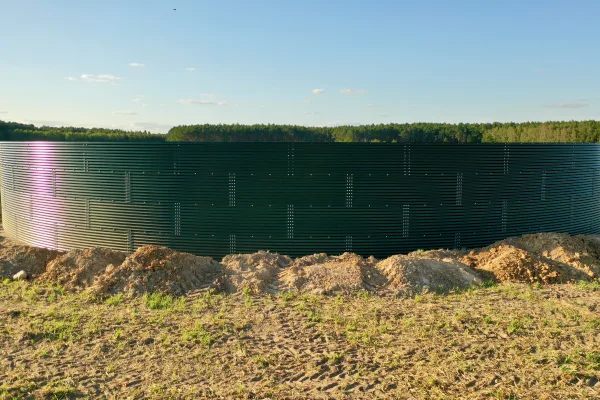 Typ zbiornika GNOJOWICA, pojemność: 1826 m3, woj. wielkopolskie. Przeznaczenie: gnojówka, gnojowica, poferment