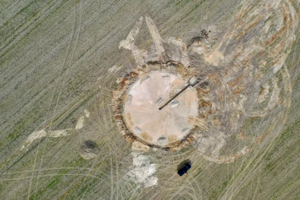 Typ zbiornika GNOJOWICA, pojemność: 1826 m3, woj. wielkopolskie. Przeznaczenie: gnojówka, gnojowica, poferment