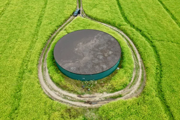 Typ zbiornika GNOJOWICA, pojemność: 1826 m3, woj. wielkopolskie. Przeznaczenie: gnojówka, gnojowica, poferment