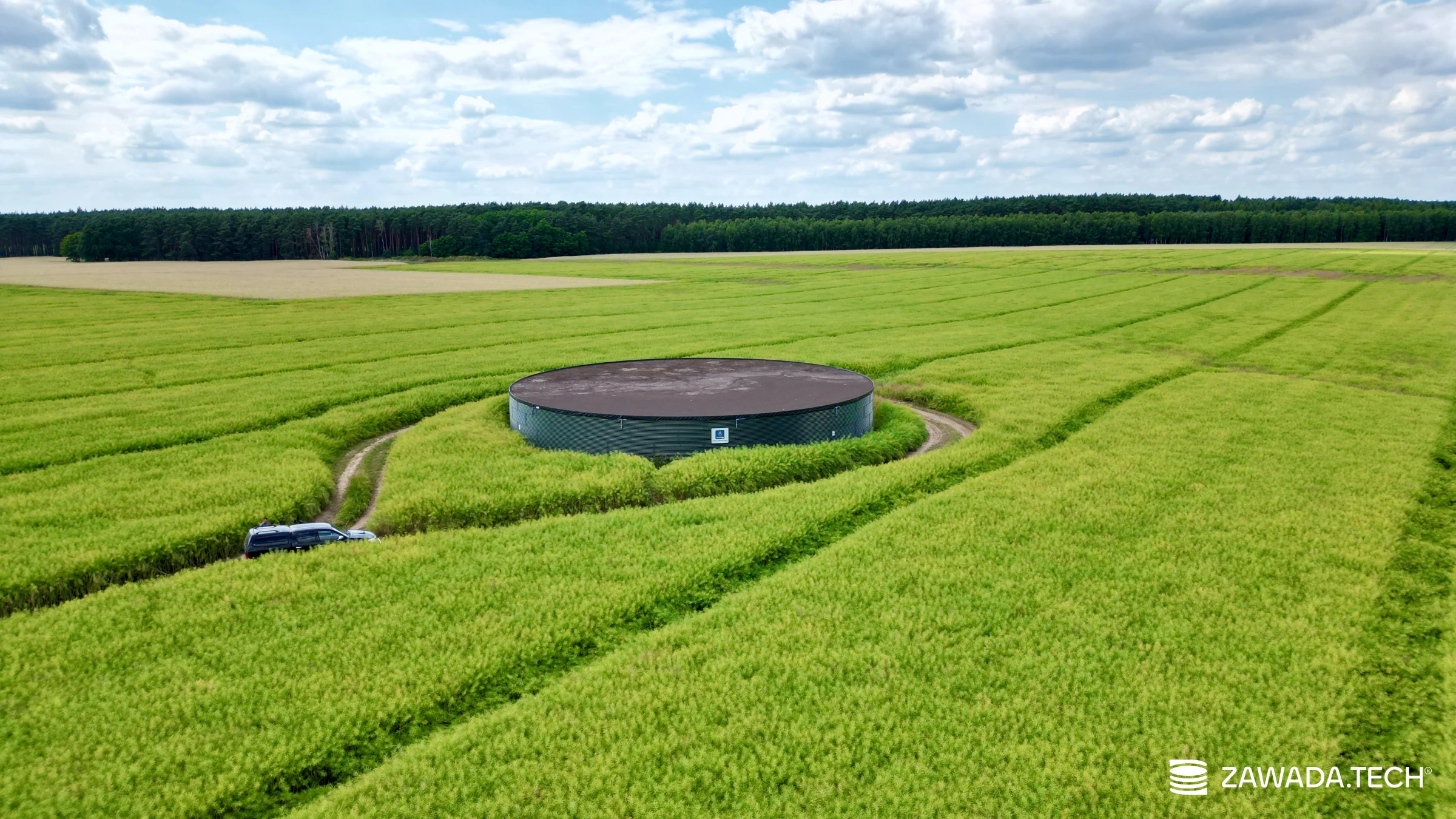 Typ zbiornika GNOJOWICA, pojemność: 1826 m3, woj. wielkopolskie. Przeznaczenie: gnojówka, gnojowica, poferment