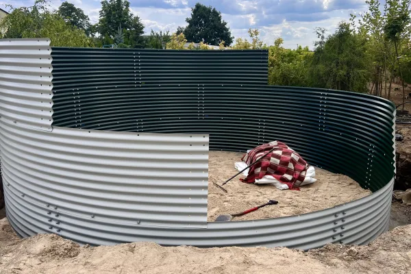 Typ zbiornika STANDARD, pojemność: 54 m3, woj. świętokrzyskie. Przeznaczenie: woda deszczowa, gruntowa