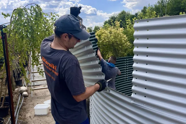 Typ zbiornika STANDARD, pojemność: 54 m3, woj. świętokrzyskie. Przeznaczenie: woda deszczowa, gruntowa