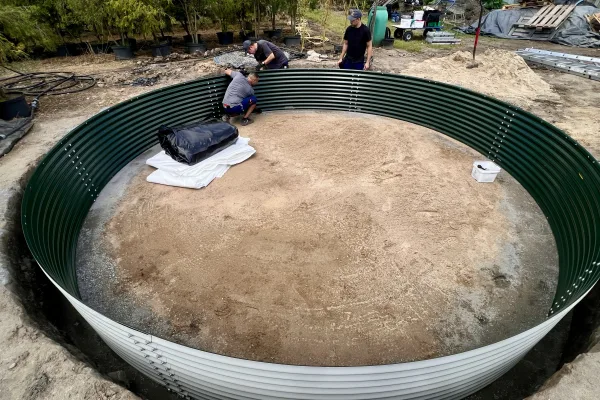 Typ zbiornika STANDARD, pojemność: 54 m3, woj. świętokrzyskie. Przeznaczenie: woda deszczowa, gruntowa