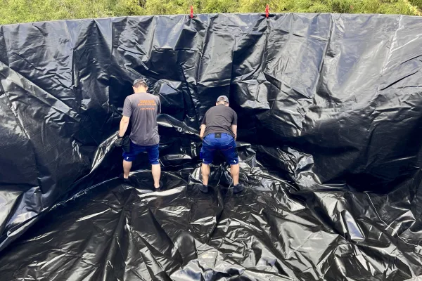 Typ zbiornika STANDARD, pojemność: 54 m3, woj. świętokrzyskie. Przeznaczenie: woda deszczowa, gruntowa