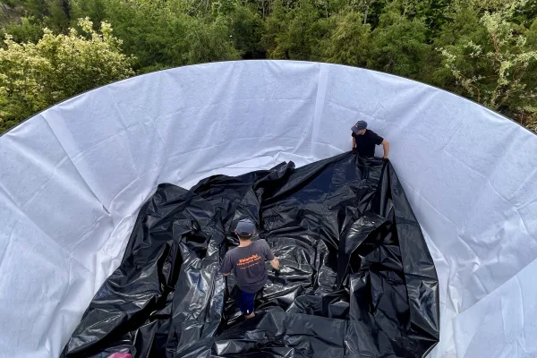 Typ zbiornika STANDARD, pojemność: 54 m3, woj. świętokrzyskie. Przeznaczenie: woda deszczowa, gruntowa