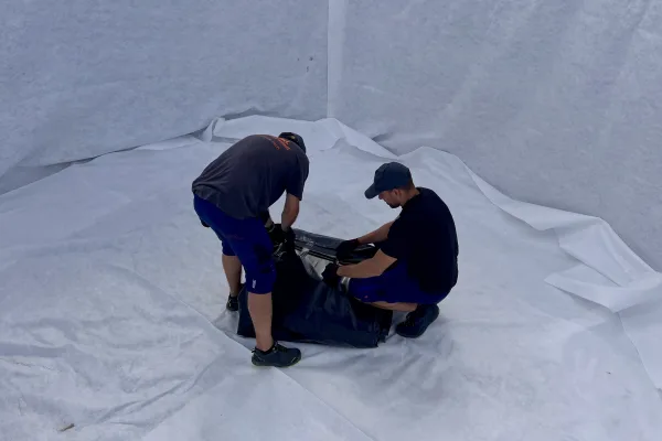 Typ zbiornika STANDARD, pojemność: 54 m3, woj. świętokrzyskie. Przeznaczenie: woda deszczowa, gruntowa