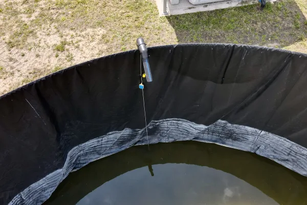 Typ zbiornika STANDARD, pojemność: 303 m3, woj. śląskie. Przeznaczenie: woda deszczowa, gruntowa