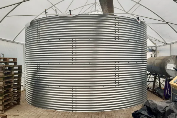 Typ zbiornika STANDARD, pojemność: 72 m3, woj. wielkopolskie. Przeznaczenie: woda deszczowa, gruntowa