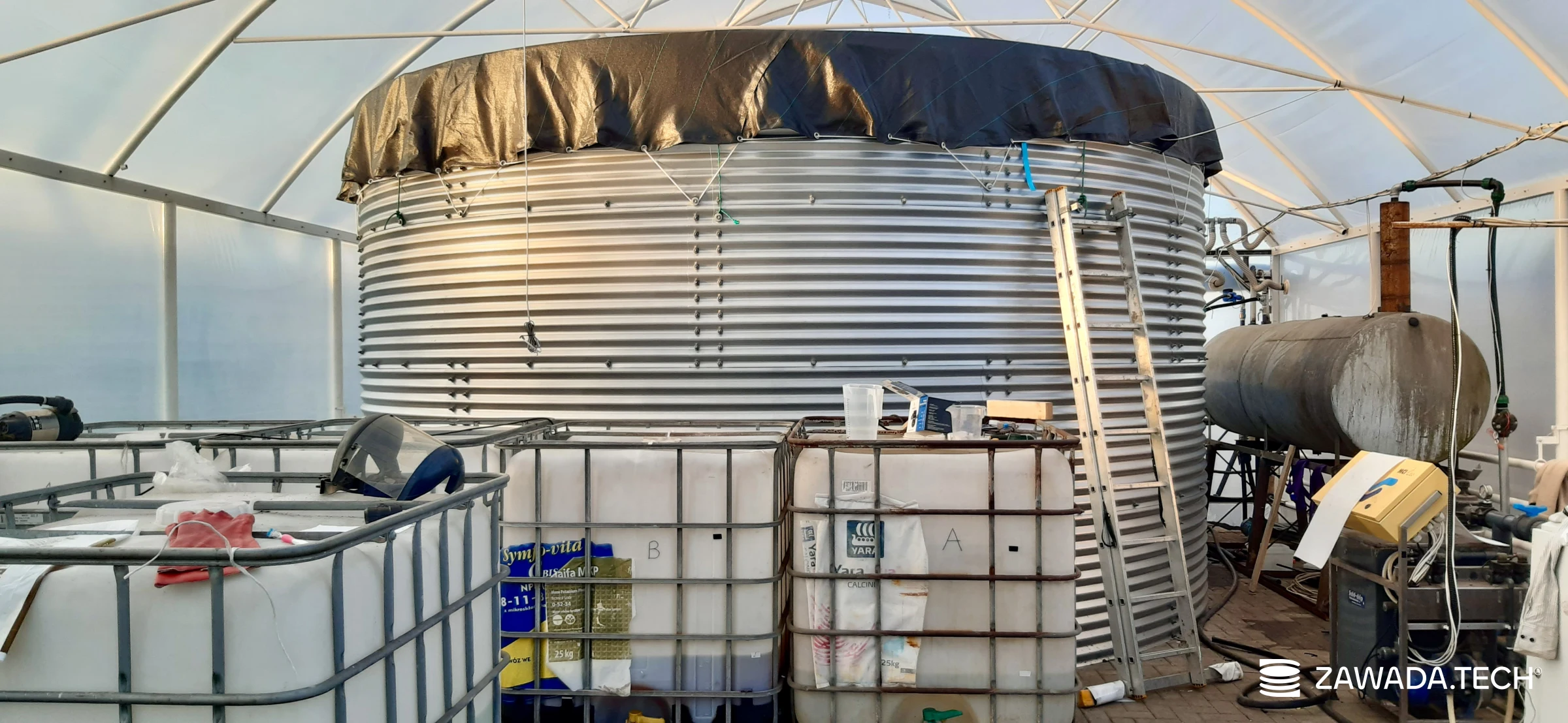 Typ zbiornika STANDARD, pojemność: 72 m3, woj. wielkopolskie. Przeznaczenie: woda deszczowa, gruntowa