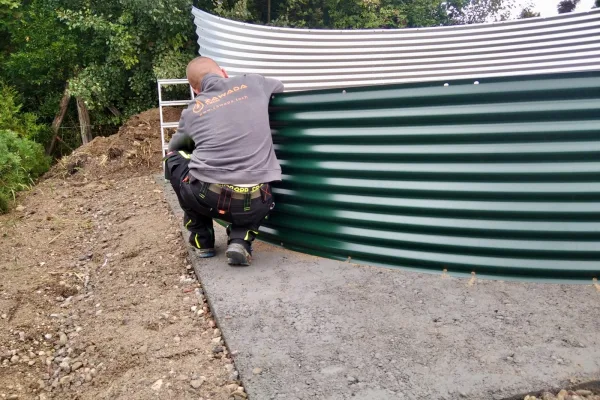 Typ zbiornika STANDARD, pojemność: 50 m3, woj. zachodniopomorskie. Przeznaczenie: woda deszczowa, gruntowa