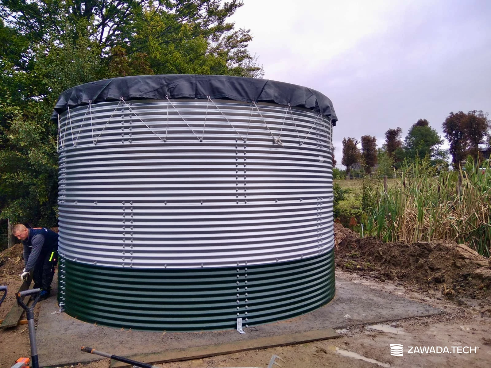 Typ zbiornika STANDARD, pojemność: 50 m3, woj. zachodniopomorskie. Przeznaczenie: woda deszczowa, gruntowa