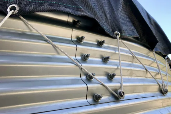 Typ zbiornika STANDARD, pojemność: 122 m3, woj. śląskie. Przeznaczenie: woda deszczowa, gruntowa