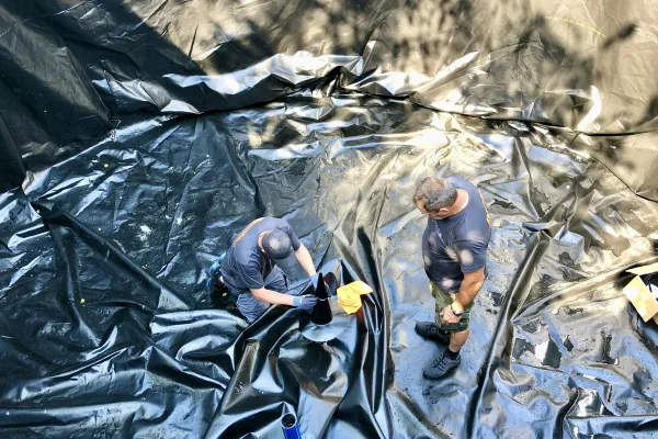 Typ zbiornika STANDARD, pojemność: 122 m3, woj. śląskie. Przeznaczenie: woda deszczowa, gruntowa