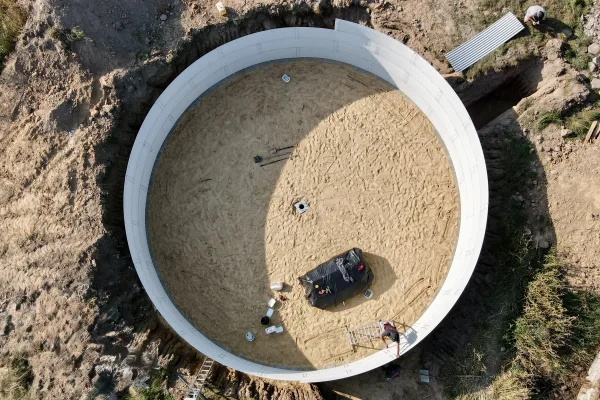 Typ zbiornika GNOJOWICA, pojemność: 338 m3, woj. opolskie. Przeznaczenie: gnojówka, gnojowica, poferment