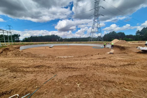 Typ zbiornika STANDARD, pojemność: 944 m3, woj. zachodniopomorskie. Przeznaczenie: woda deszczowa, gruntowa