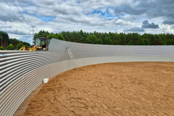 Typ zbiornika STANDARD, pojemność: 944 m3, woj. zachodniopomorskie. Przeznaczenie: woda deszczowa, gruntowa