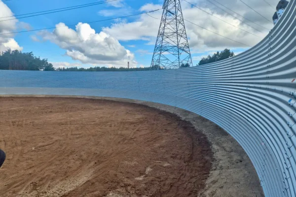 Typ zbiornika STANDARD, pojemność: 944 m3, woj. zachodniopomorskie. Przeznaczenie: woda deszczowa, gruntowa