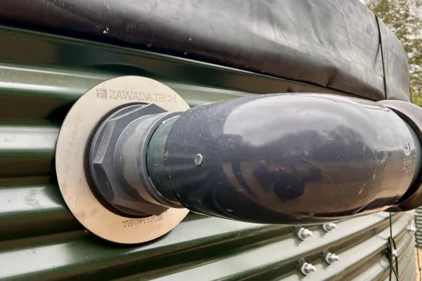 Typ zbiornika STANDARD, pojemność: 200 m3, woj. mazowieckie. Przeznaczenie: woda deszczowa, gruntowa