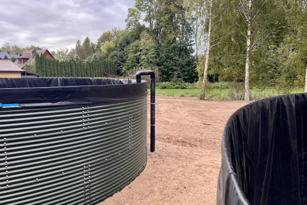 Typ zbiornika STANDARD, pojemność: 200 m3, woj. mazowieckie. Przeznaczenie: woda deszczowa, gruntowa