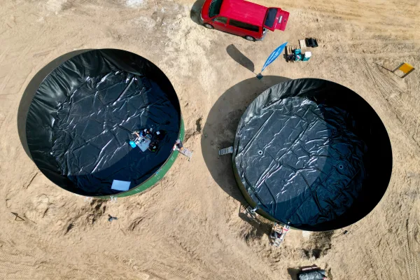 Typ zbiornika STANDARD, pojemność: 200 m3, woj. mazowieckie. Przeznaczenie: woda deszczowa, gruntowa