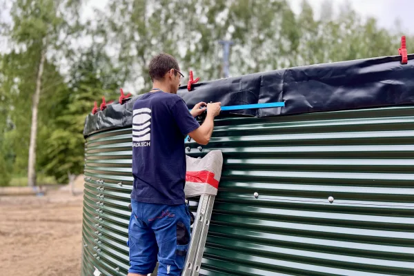 Typ zbiornika STANDARD, pojemność: 200 m3, woj. mazowieckie. Przeznaczenie: woda deszczowa, gruntowa