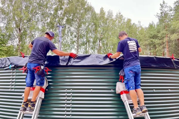 Typ zbiornika STANDARD, pojemność: 200 m3, woj. mazowieckie. Przeznaczenie: woda deszczowa, gruntowa