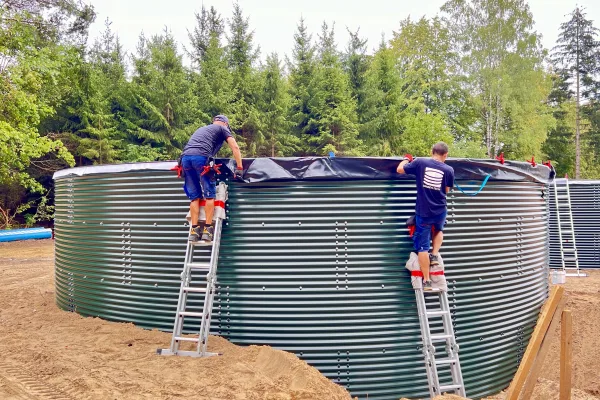 Typ zbiornika STANDARD, pojemność: 200 m3, woj. mazowieckie. Przeznaczenie: woda deszczowa, gruntowa