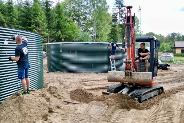 Typ zbiornika STANDARD, pojemność: 200 m3, woj. mazowieckie. Przeznaczenie: woda deszczowa, gruntowa