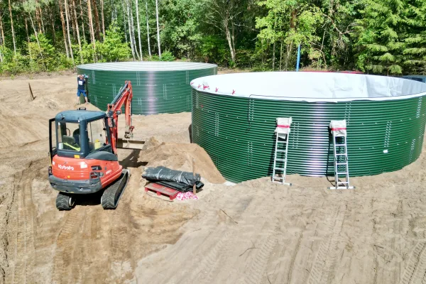 Typ zbiornika STANDARD, pojemność: 200 m3, woj. mazowieckie. Przeznaczenie: woda deszczowa, gruntowa