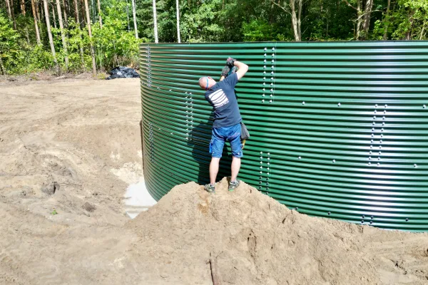 Typ zbiornika STANDARD, pojemność: 200 m3, woj. mazowieckie. Przeznaczenie: woda deszczowa, gruntowa