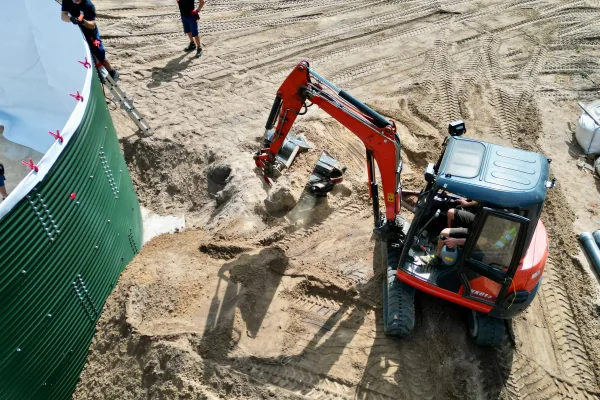 Typ zbiornika STANDARD, pojemność: 200 m3, woj. mazowieckie. Przeznaczenie: woda deszczowa, gruntowa