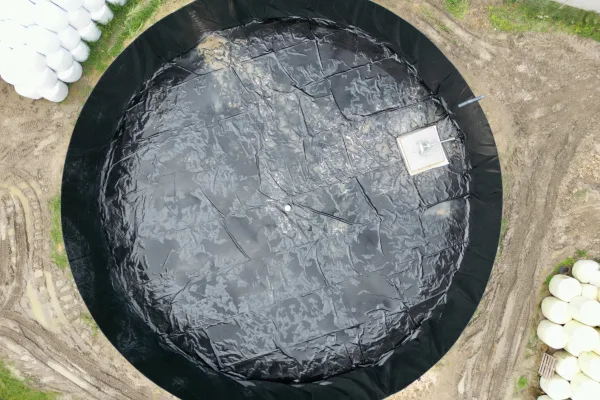 Typ zbiornika GNOJOWICA, pojemność: 1443 m3, woj. wielkopolskie. Przeznaczenie: gnojówka, gnojowica, poferment