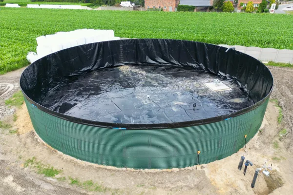 Typ zbiornika GNOJOWICA, pojemność: 1443 m3, woj. wielkopolskie. Przeznaczenie: gnojówka, gnojowica, poferment