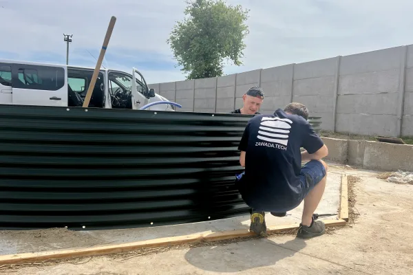 Typ zbiornika STANDARD, pojemność: 90 m3, woj. wielkopolskie. Przeznaczenie: woda deszczowa, gruntowa, technologiczna, PPOŻ