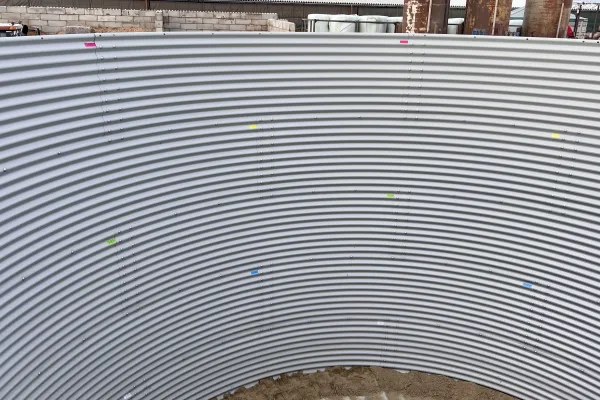 Typ zbiornika STANDARD, pojemność: 90 m3, woj. wielkopolskie. Przeznaczenie: woda deszczowa, gruntowa, technologiczna, PPOŻ