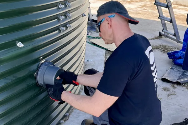 Typ zbiornika STANDARD, pojemność: 90 m3, woj. wielkopolskie. Przeznaczenie: woda deszczowa, gruntowa, technologiczna, PPOŻ