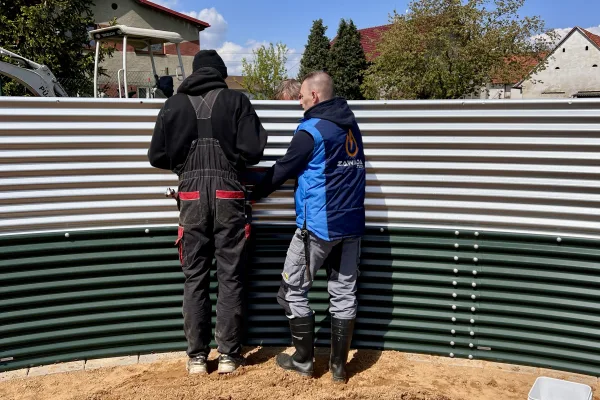 Typ zbiornika STANDARD, pojemność: 162 m3. Przeznaczenie: woda deszczowa, gruntowa