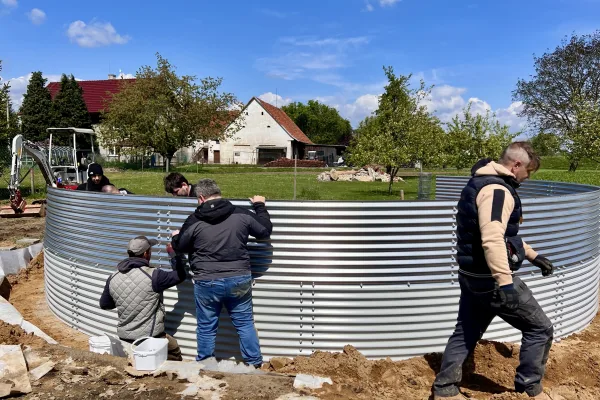 Typ zbiornika STANDARD, pojemność: 162 m3. Przeznaczenie: woda deszczowa, gruntowa