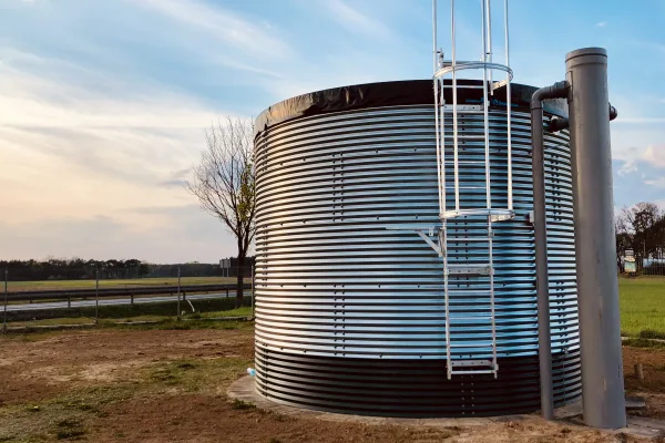 Typ zbiornika STANDARD, pojemność: 75 m3, woj. opolskie. Przeznaczenie: woda deszczowa, gruntowa