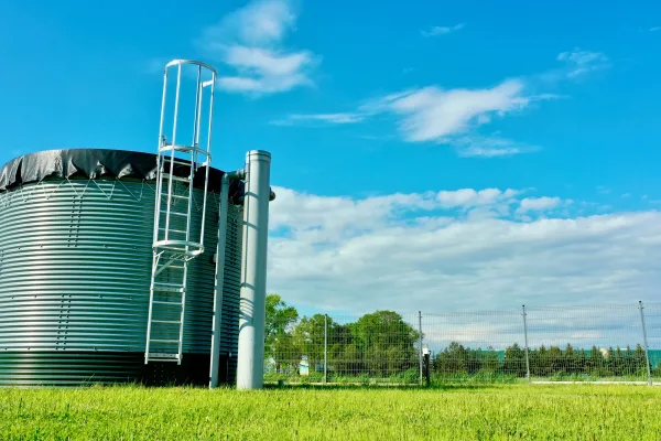 Typ zbiornika STANDARD, pojemność: 75 m3, woj. opolskie. Przeznaczenie: woda deszczowa, gruntowa