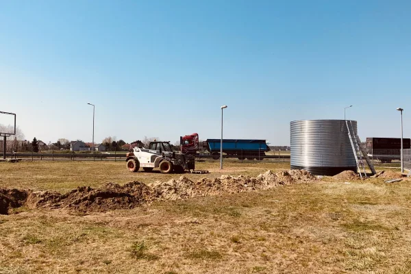 Typ zbiornika STANDARD, pojemność: 75 m3, woj. opolskie. Przeznaczenie: woda deszczowa, gruntowa