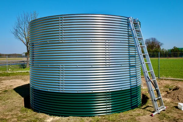 Typ zbiornika STANDARD, pojemność: 75 m3, woj. opolskie. Przeznaczenie: woda deszczowa, gruntowa